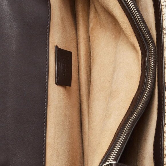 Gucci Beige GG Supreme Coated Canvas and Python Embroidered Dionysus Small - Picture 7 of 12